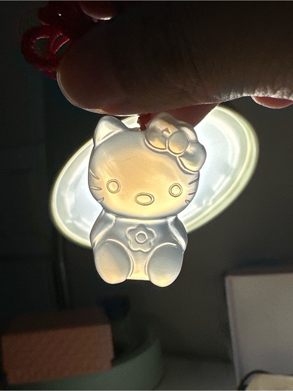 Hello Kitty Translucent Pendant Charm in Clear Frosted White